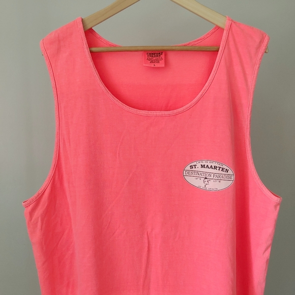 St. Maarten Muscle Tank Tee Size Large Logo Cotton - Picture 3 of 9